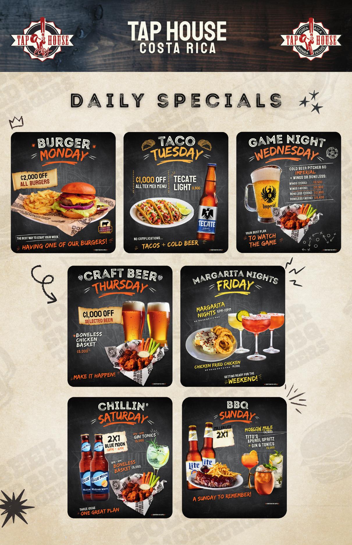 Tap House menu — page 4