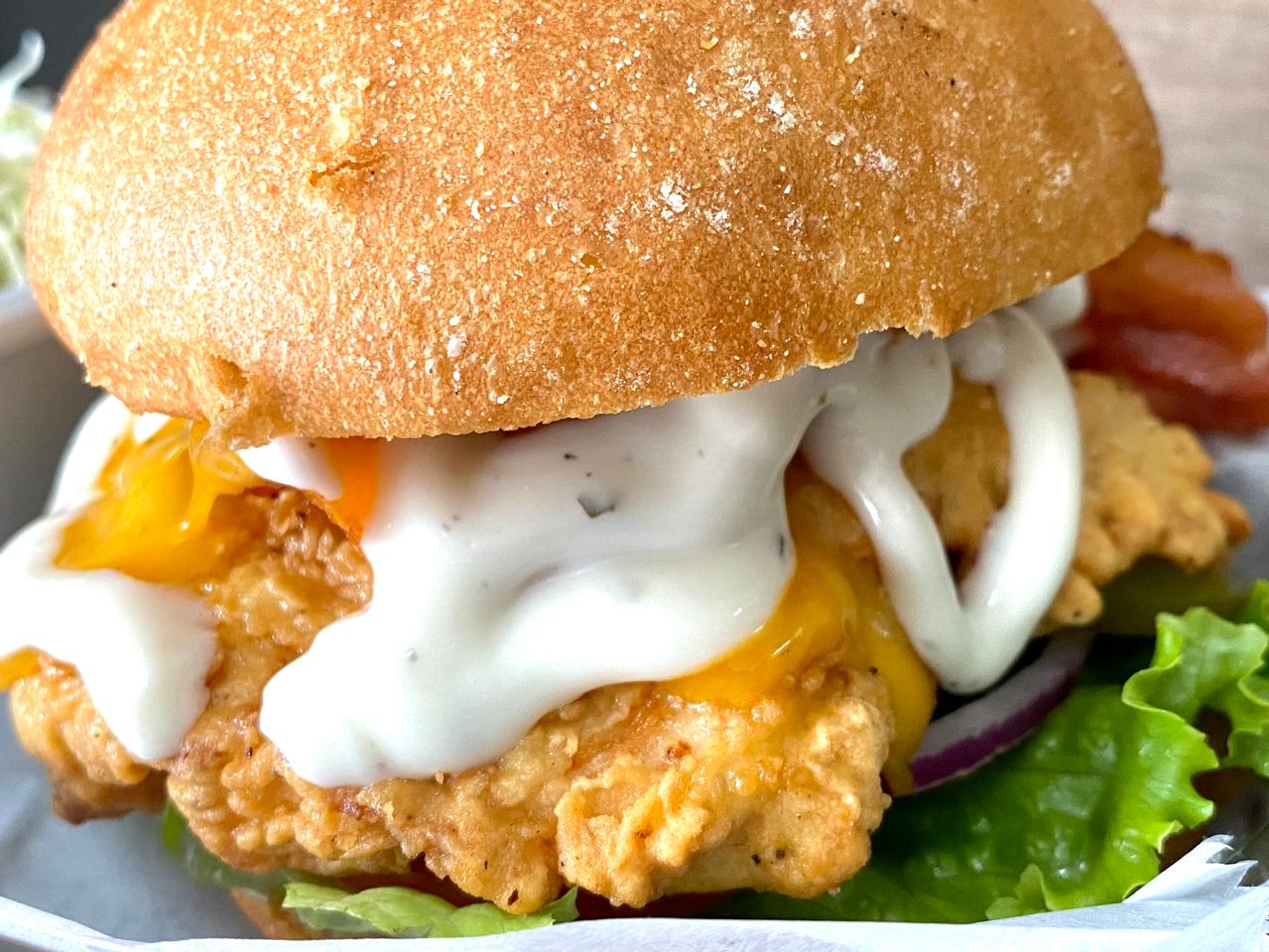 Crispy chicken sandwich at Tap House